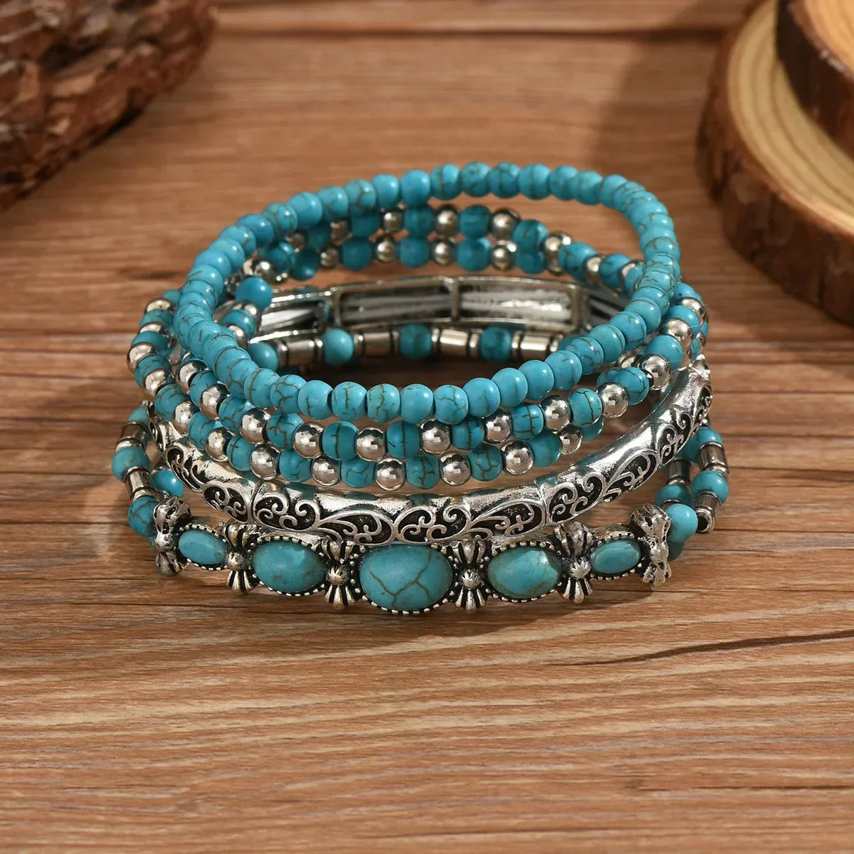 Luna | Turquoise Kralen Armband Set