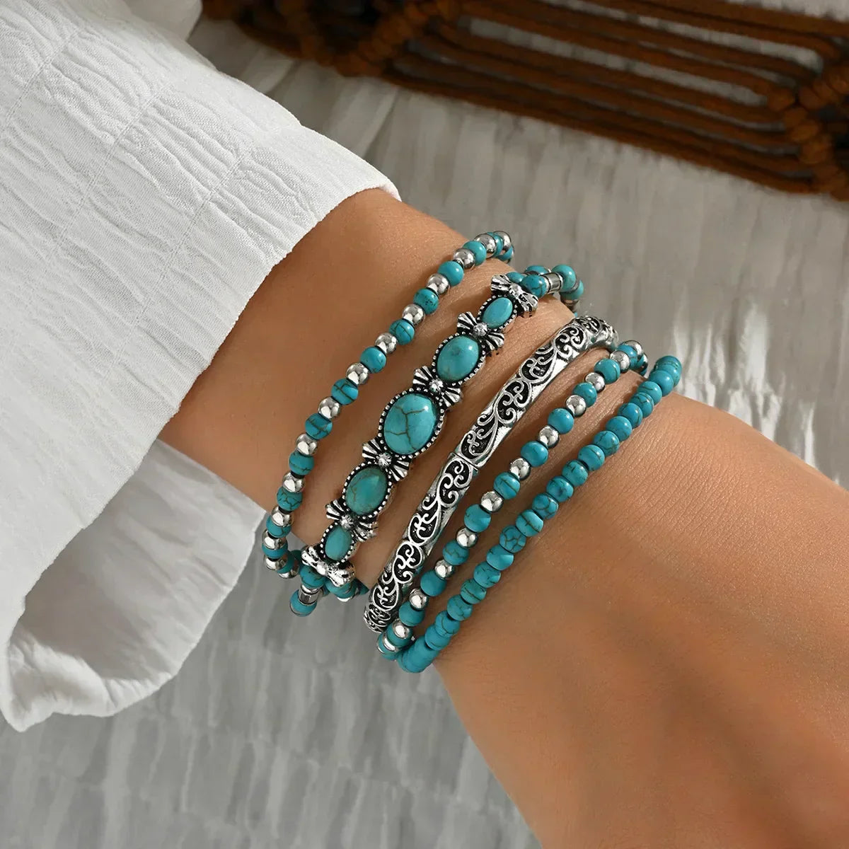 Luna | Turquoise Kralen Armband Set
