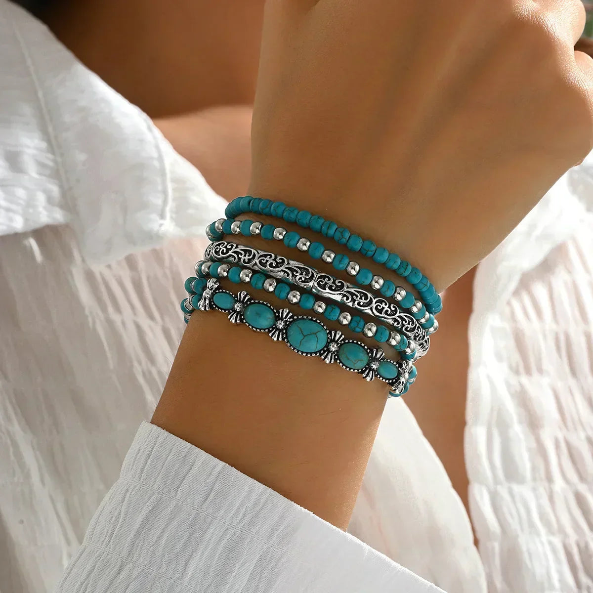 Luna | Turquoise Kralen Armband Set